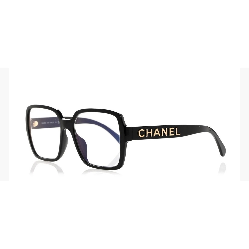 Chanel Acetate Square Blue Light Glasses Black 5408-S-A 56/17/140